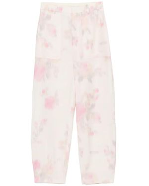Moschino Floral-Print Trousers - White