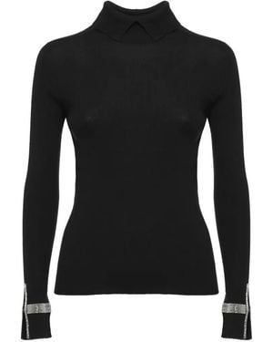 D.exterior Pullover Mit Kristallverziertem Kragen - Schwarz