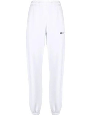 Off-White c/o Virgil Abloh Logo-Print Cotton Track Trousers - White