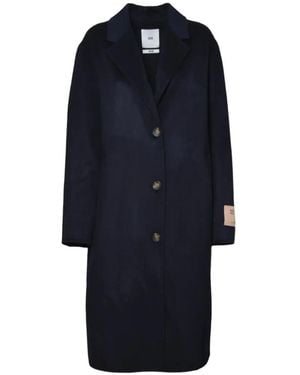 SOLOTRE Single-Breasted Notched-Lapels Coat - Blue