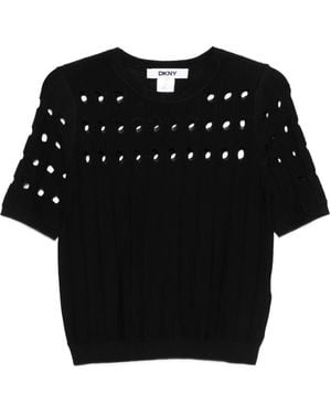 DKNY Cut-Out Ribbed Jumper - Black