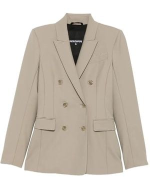 Patrizia Pepe Double-Breasted Blazer - Natural
