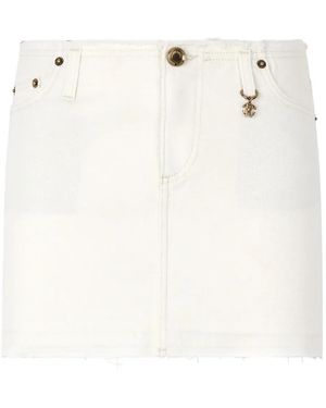 Roberto Cavalli Denim Mini Skirt - White