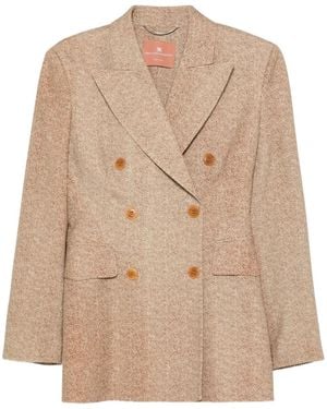 Ermanno Scervino ヘリンボーン ダブルジャケット - ナチュラル