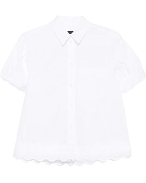 Simone Rocha Camisa Con Dobladillo Festoneado De Manga Farol - Blanco