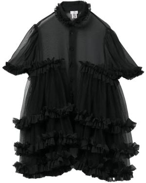 Noir Kei Ninomiya Tiered Ruffle Top - Black