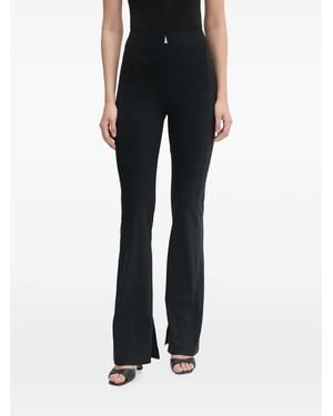 Patrizia Pepe Logo-Plaque Flared Pants - Black