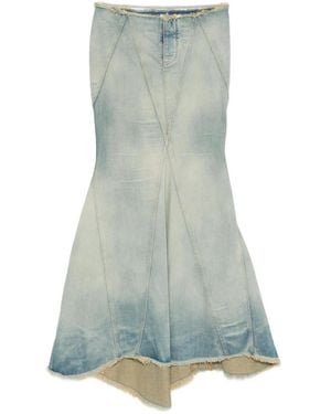 Off-White c/o Virgil Abloh Frayed Panelled Skirt - ブルー