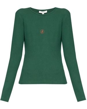 JW Anderson ロゴエンブロイダリー リブトップ - グリーン