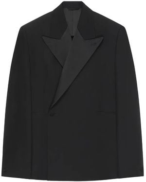 Givenchy Oversized Satin-Lapel Suit Jacket - Black