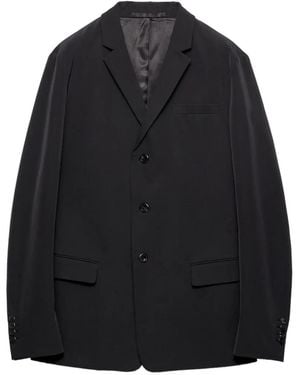 Prada Notch-Lapel Single-Breasted Blazer - Black