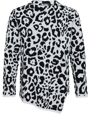 COMME DES GARÇON BLACK Leopard-Pattern Knit Jumper - Black