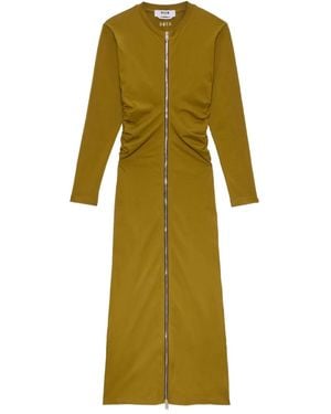 MSGM Zip-Front Gathered Dress - Green