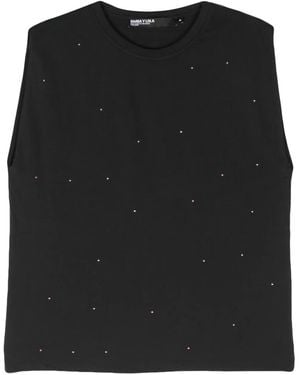Bimba Y Lola Sleeveless Crystal-Embellished Top - Black