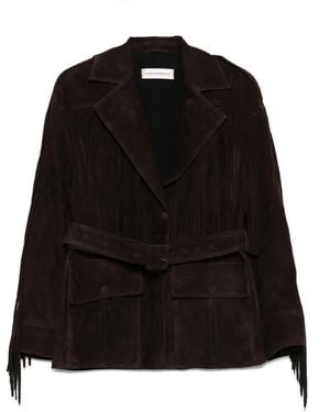 Nour Hammour Cassidy Suede Jacket - Black