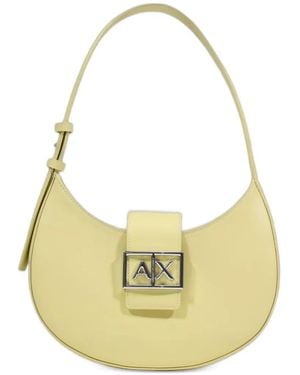 ARMANI EXCHANGE Sac Porté Épaule À Plaque Logo - Metallic