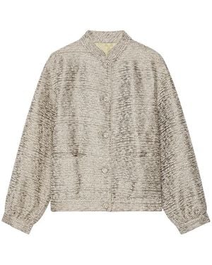 Shanghai Tang Sequin-Embellished Tweed Bomber Jacket - White