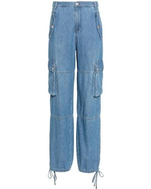 Moschino Drawstring-Hem Cotton Cargo Jeans - Blue