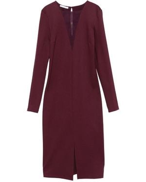 Patrizia Pepe V-Neck Long-Sleeved Dress - Purple