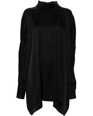 Rick Owens Tabard Satin Blouse - Black