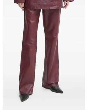 Gestuz Lederhose mit Kroko-Optik - Lila