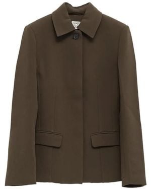 TOTEME Notched Collar Pocket Jacket - Brown
