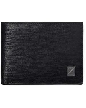 Calvin Klein Logo-Plaque Bi-Fold Leather Wallet - Black