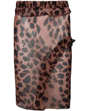 Christopher Esber Semi-Transparenter Midirock - Braun