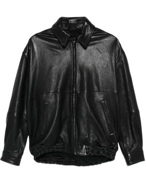 Nour Hammour Veste Bomber Doran En Cuir - Black