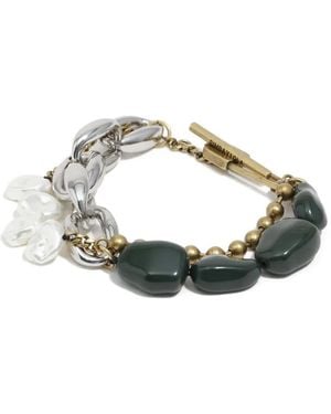 Bimba Y Lola Safety-Pin Beaded Bracelet - Metallic