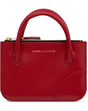 Comme des Garçons Handle Logo-Print Wallet - Red