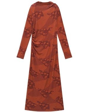 Maliparmi Drapiertes Midikleid Mit Mosaik - Rot