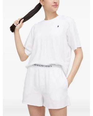 Polo Ralph Lauren Logo-Band Jersey Pajamas - White