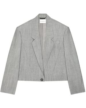 Givenchy Cropped Single-Breasted Blazer - Grey