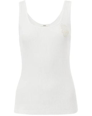 Chloé Jupe En Broderie Anglaise - Blanc