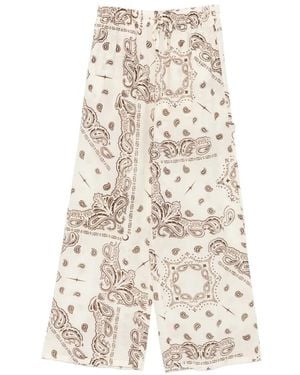 VENUJA Paisley-Print Drawstring Pants - White