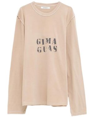 GIMAGUAS Long-Sleeve Logo-Print T-Shirt - Natural