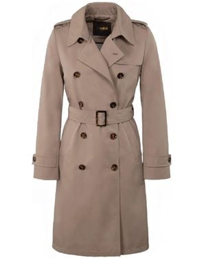 Moorer Giverny-Ft Double-Breasted Belted Trench Coat - Natural