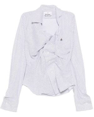 Vivienne Westwood Drunken Striped Shirt - White