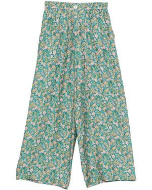Pierre Louis Mascia Floral-Printed Palazzo Trousers - Green