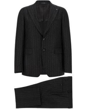 Tagliatore Vesuvio Pinstripe-Pattern Suit - Black