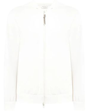 Brunello Cucinelli Zip-Up Hoodie - White