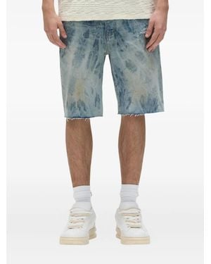 Purple Brand Washed-Effect Denim Shorts - Blue