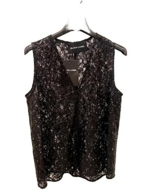 Ralph Lauren Sequin-Embellished V-Neck Blouse - Black