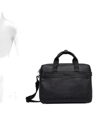 HUGO Logo-Plaque Laptop Bag - Black