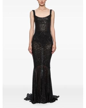Atu Body Couture Sequinned Mermaid Maxi Dress - Black