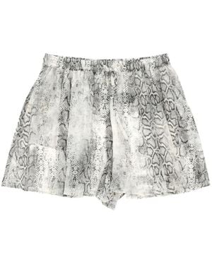 FEDERICA TOSI Short À Effet Peau De Serpent - White