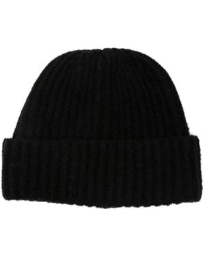 Zanone Ribbed-Knit Beanie Hat - Black