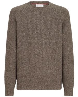 Brunello Cucinelli Cashmere And Silk Jumper - Brown