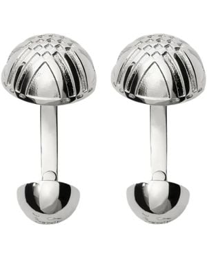 Burberry Engraved Check Cufflinks - Metallic